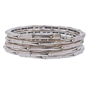 John Hardy This Planted 4 Coil Bamboos Silver Bracelet