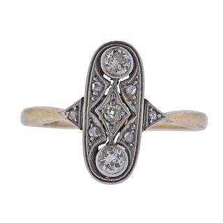 Art Deco 14k Gold Platinum Diamond Ring