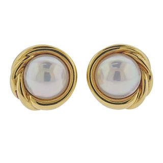 Mikimoto 18k Gold Pearl Earrings