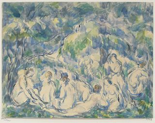 Paul Cezanne (After) - Les Baigneuses Aquarelle 7