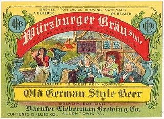 1915 Daeufer's Old German Style Beer 13oz Label Allentown, Pennsylvania PA5-24