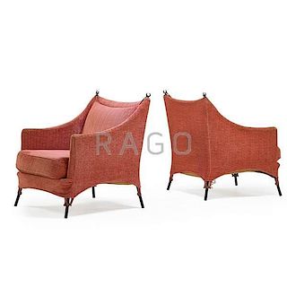 GAROUSTE AND BONETTI Pair of lounge chairs
