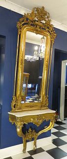 Fine French Belle Époque Giltwood Mirror, 19th C.