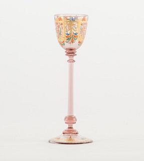 Hand-Blown Venetian Glass Goblet, Early 20th C.
