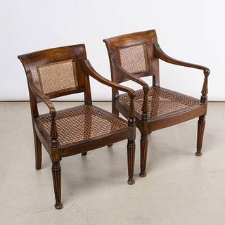 Pair Of Anglo-Colonial Mahogany Fauteuils