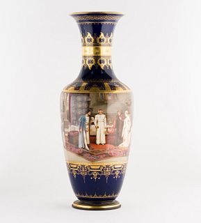 Fine Berlin Hand-Painted Porcelain Vase, 19th C.