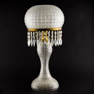 Very Good Continental Cut Glass Table Lamp