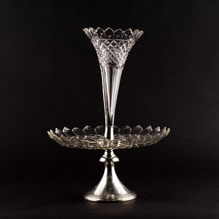 Dutch Cut Glass & Silver Ã‰pergne, Late 19th C.