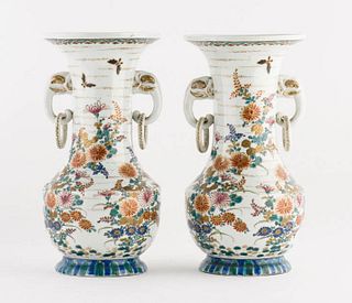 Meiji Period Japanese Arita Porcelain Vases