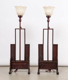 Pair Of Japanese Art Deco Style Floor Lamps