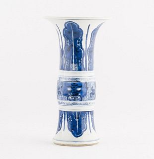 Chinese Blue & White Porcelain Beaker, 19th C.