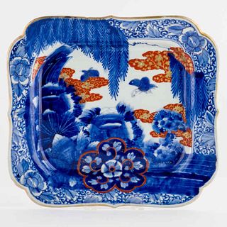 Japanese Imari Porcelain Square Dish, Late 19th C.