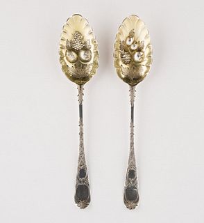 Pair Of Sterling Silver Berry Spoons