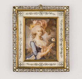 Signed Portrait Miniature, Marie Antoinette