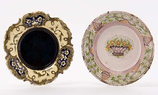 French Faience Cabinet Plates, 19th Century