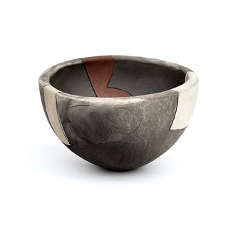 Color Block Smoke Fired Bowl #2