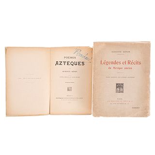 Genin, Auguste. Légendes et Récits du Mexique Ancien / Poèmes Aztèques. Paris / México: 1923 / 1907. Piezas: 2.