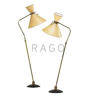 BORIS LACROIX Pair adjustable floor lamps