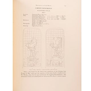 Thompson, J. Eric, - Charlot, Jean. A Preliminary Study of the Ruins of Cobá, Quintana Roo, Mexico. Washington: 1932. 18 láminas un map