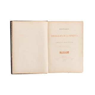 Medina, José T. Historia y Bibliografía de la Imprenta en el Antiguo Virreinato del Río de la Plata. La Plata, 1892. Ejemplar no. 324.