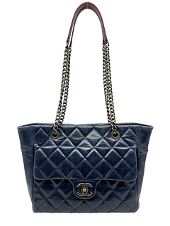 Chanel Calfskin Quilted Front Pocket Tote