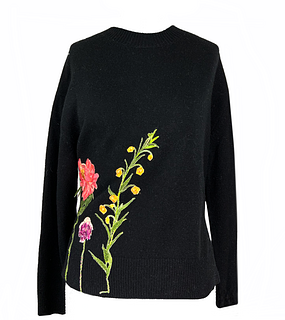 Valentino Floral Applique Jumper Sweater Size XS