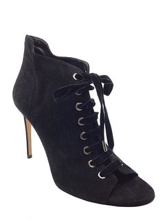 Jimmy Choo Mavy Suede Lace-Up Open Toe Bootie Size 11