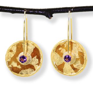 Mica Circle Earrings with Amethyst