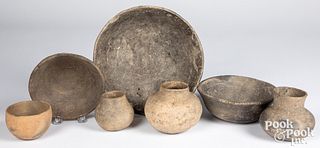 Group of Mississippian culture pottery