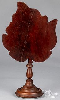 Mahogany leaf candle screen, 19th c.