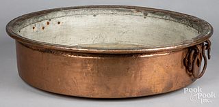 Massive copper cookware pan, 19th c.