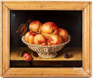 Oil on canvas with peaches, 20th c.