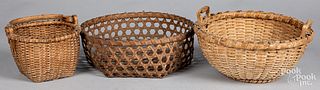 Three assorted baskets, ca. 1900