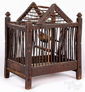 Primitive twig bird cage, ca. 1900