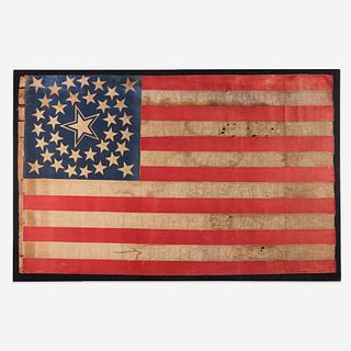 A 42-Star printed American Parade Flag commemorating Washington statehood circa 1890