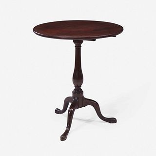 A Queen Anne carved mahogany tilt-top candlestand Labeled by Thomas Burling (active, 1769-1797), New York, NY, circa 1770