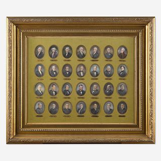 William Patterson (1864-1939) A Collection of Mounted Portrait Miniatures Depicting the First Twenty-Eight U.S. Presidents
