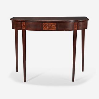 A Federal inlaid and figured mahogany pier table Attributed to Adam Hains (1768-1846), Philadelphia, PA, circa 1800