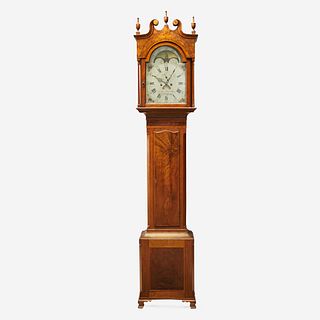 A Federal inlaid mahogany tall case clock Works by Ellis Chandlee (1755-1816), Nottingham, MD, circa 1800