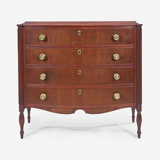 A Federal carved mahogany bowfront chest of drawers Massachusetts, circa 1815