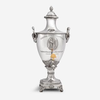 A George III sterling silver presentation hot water urn Andrew Fogelberg, London, 1776