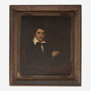 Attributed to Bass Otis (1784-1861) Portrait of a Young Boy Sketching