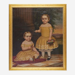 Lavinia Scholes Simpson (1826-1887). Portrait of the Artist's Daughters: Lavinia (d. 1942) and Florence (1855-1936) Simpson, circa 1860