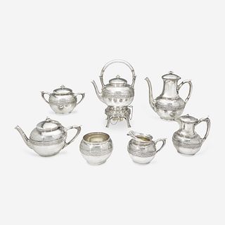 A Neoclassical seven-piece sterling silver tea and coffee service Gorham Mfg. Co., Providence, RI, 1873