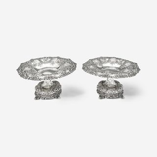 A pair of sterling silver repoussé tazzas Tiffany & Co., New York, NY, 20th century