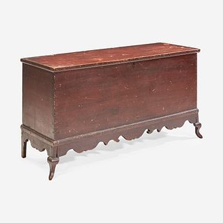 A Federal red-stained poplar "bandy legged" blanket chest Possibly Mason County, Kentucky, early 19th century