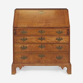 A Chippendale carved and figured walnut slant-front desk New England, late 18th century