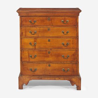 A Chippendale carved maple chest of drawers New England, late 18th century
