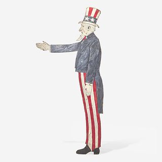 A painted paperboard silhouette of Uncle Sam early 20th century