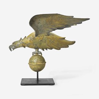 A small copper and cast zinc eagle weathervane Attributed to A.L. & Jewell & Co., Waltham, MA, circa 1880